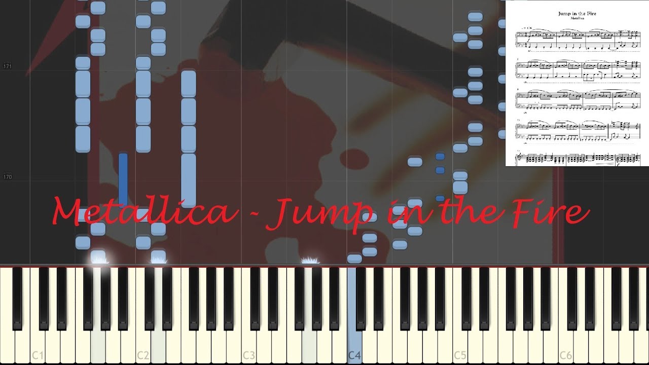 How to play Jump in the Fire by Metallica on piano - Piano Cover - Synthesia Tutorial