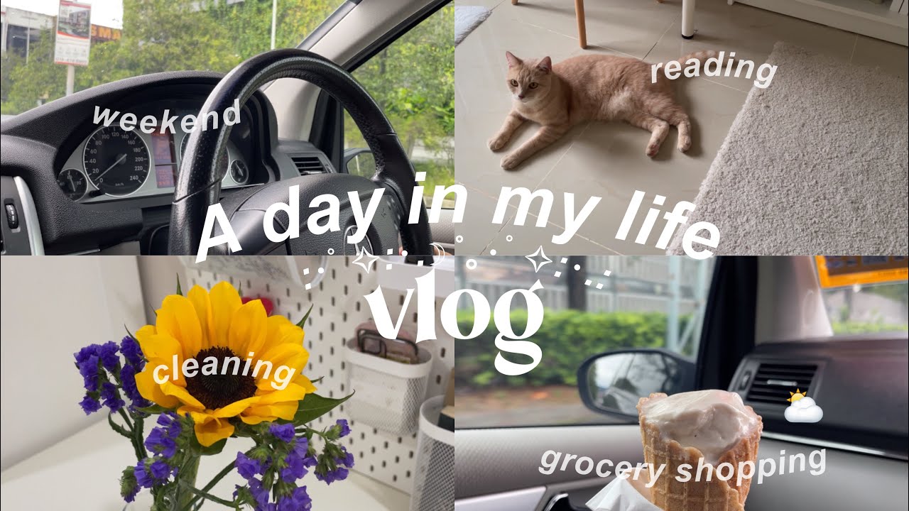 a day in my life vlog ‎🌻🍦🛒 weekend, cleaning, grocery shopping, reading ‎♡‧₊˚