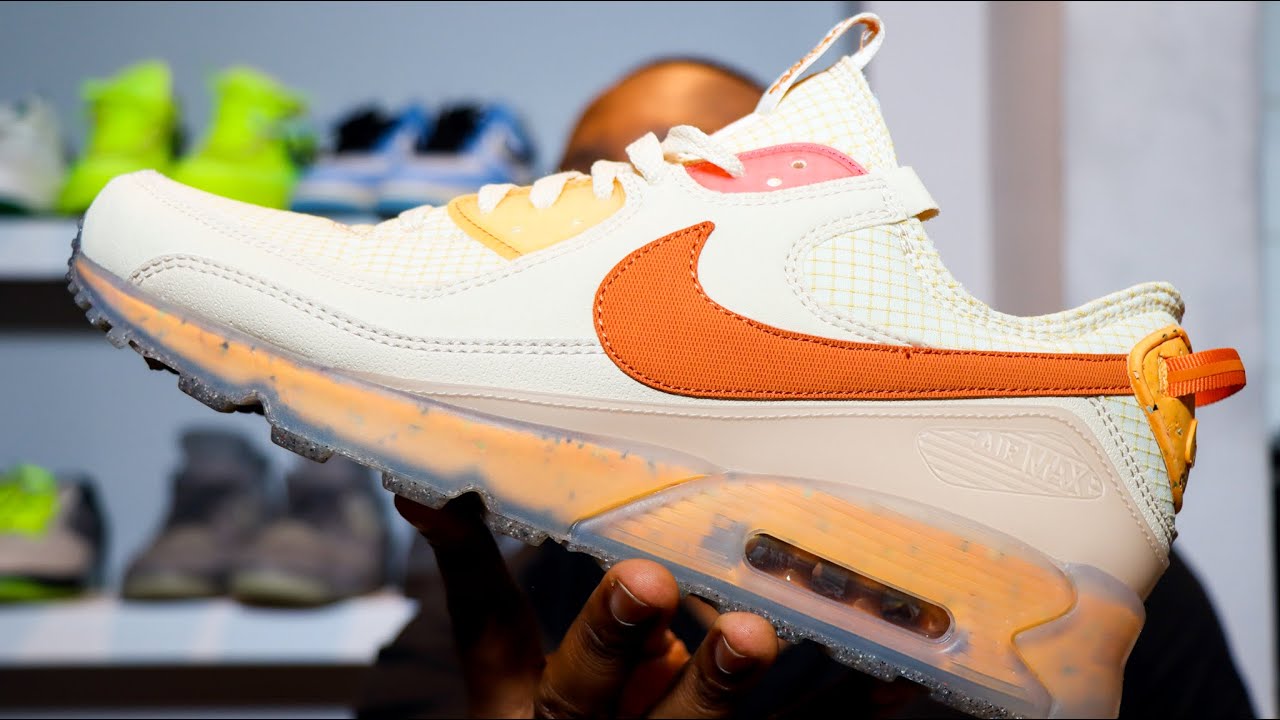 Air Max Terrascape 90 Hot Curry Pearl On Foot Sneaker Review Sustainable Schopes 024 DH2973 200