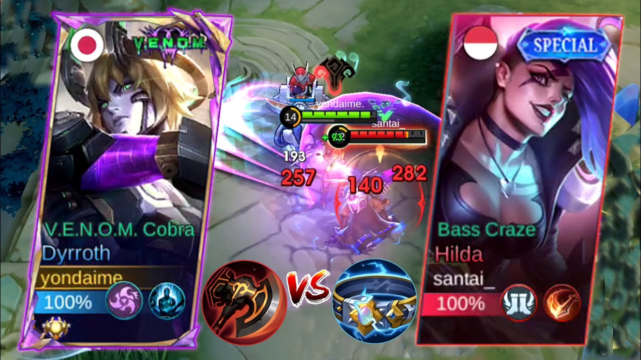 DYRROTH VS HILDA🔥WHO IS THE STRONGEST IN EXP LANE | DYRROTH BEST BUILD | MLBB
