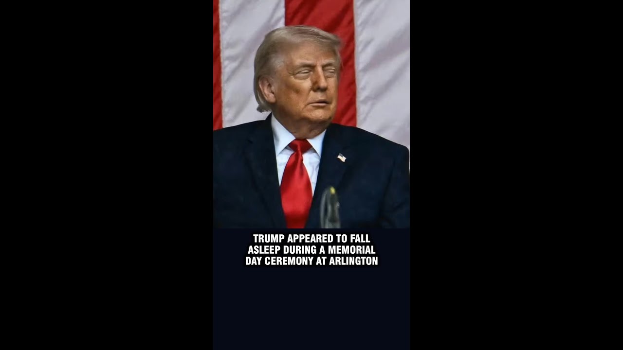 Trump was seen with his eyes shut and motionless while Defense Secretary Pete Hegseth delivered