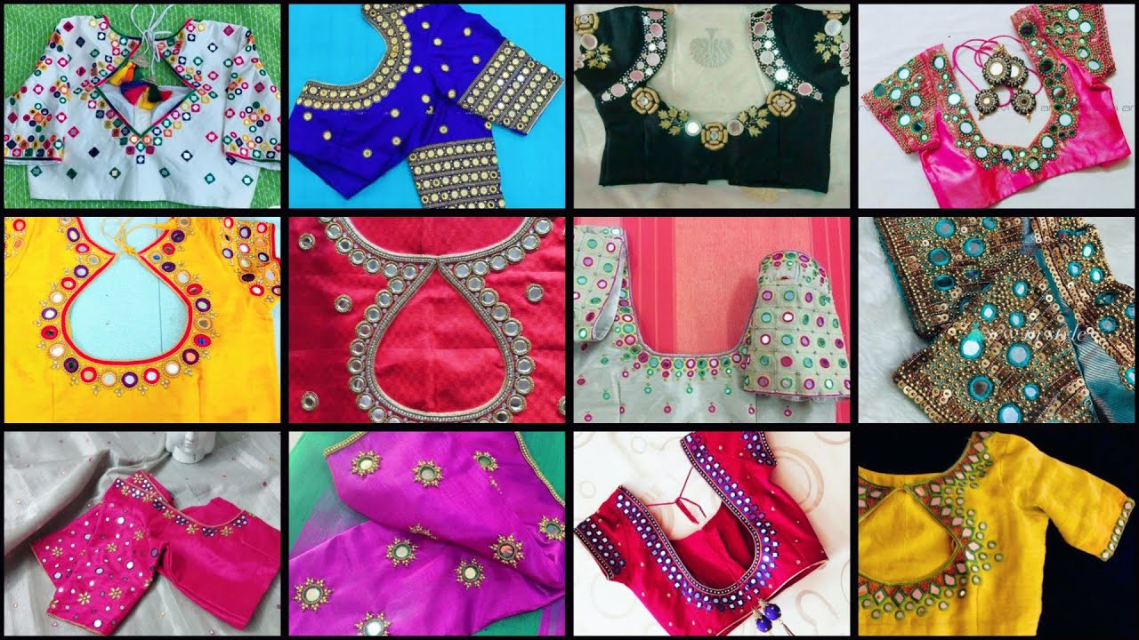 Mirror Work Blouse Designs || Maggam Work Mirror Designs || 2023