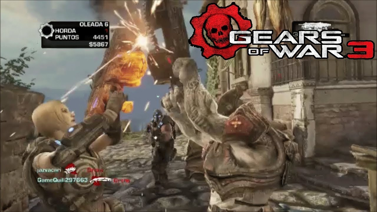 Gears of war 3: Modo Horda en Ciudad Antigua / BRUMAK!! CUIDADO! XD / Gameplay HD