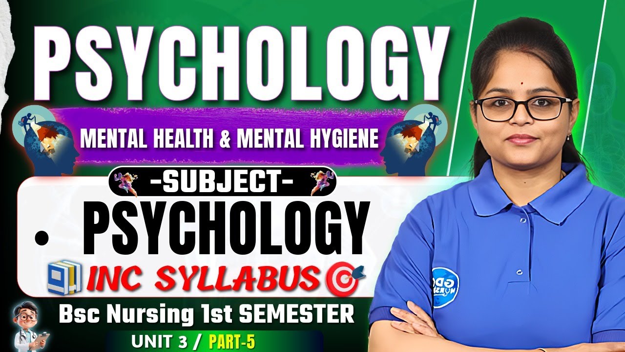 Mental Health & Mental Hygiene (Part-5) | Psychology | for Nursing Exams 