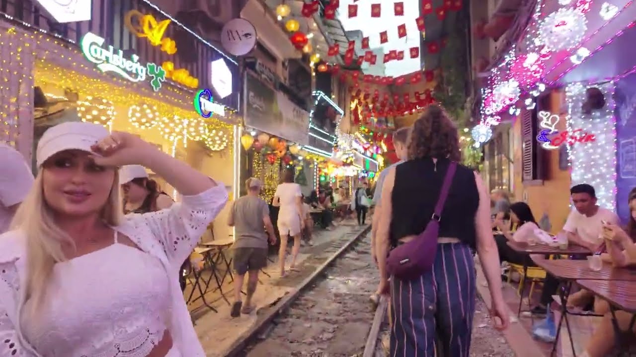 FAMOUS TRAIN STREET IN HANOI, VIETNAM 🇻🇳 [ DJI OSMO POCKET 3 - 4K ]