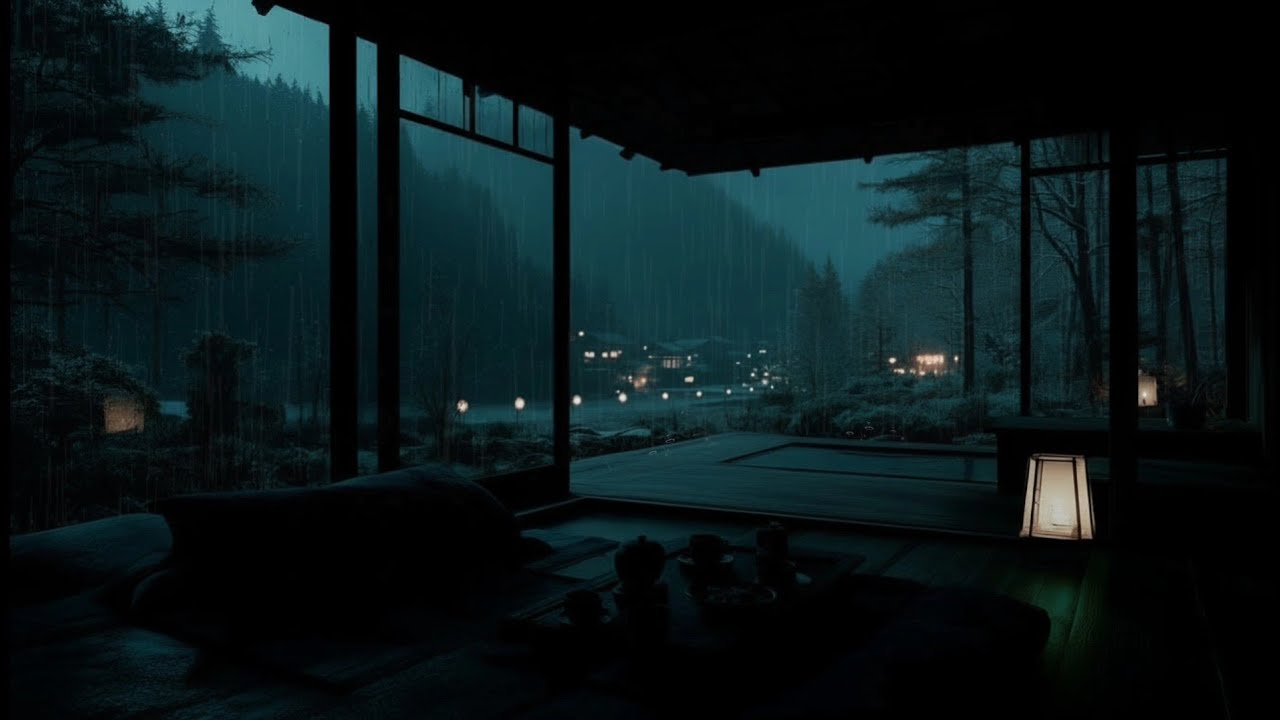Rain Sounds for Sleeping 🌧 (No Ads) | Quiet Dark Bedroom for Deep Sleep & Relaxing