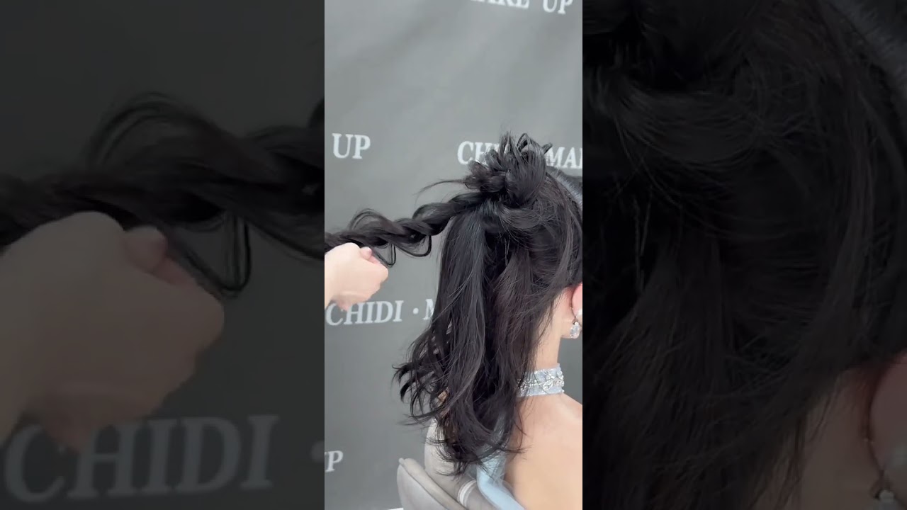 Female celebrity atmosphere bun hairstyle tutorial
