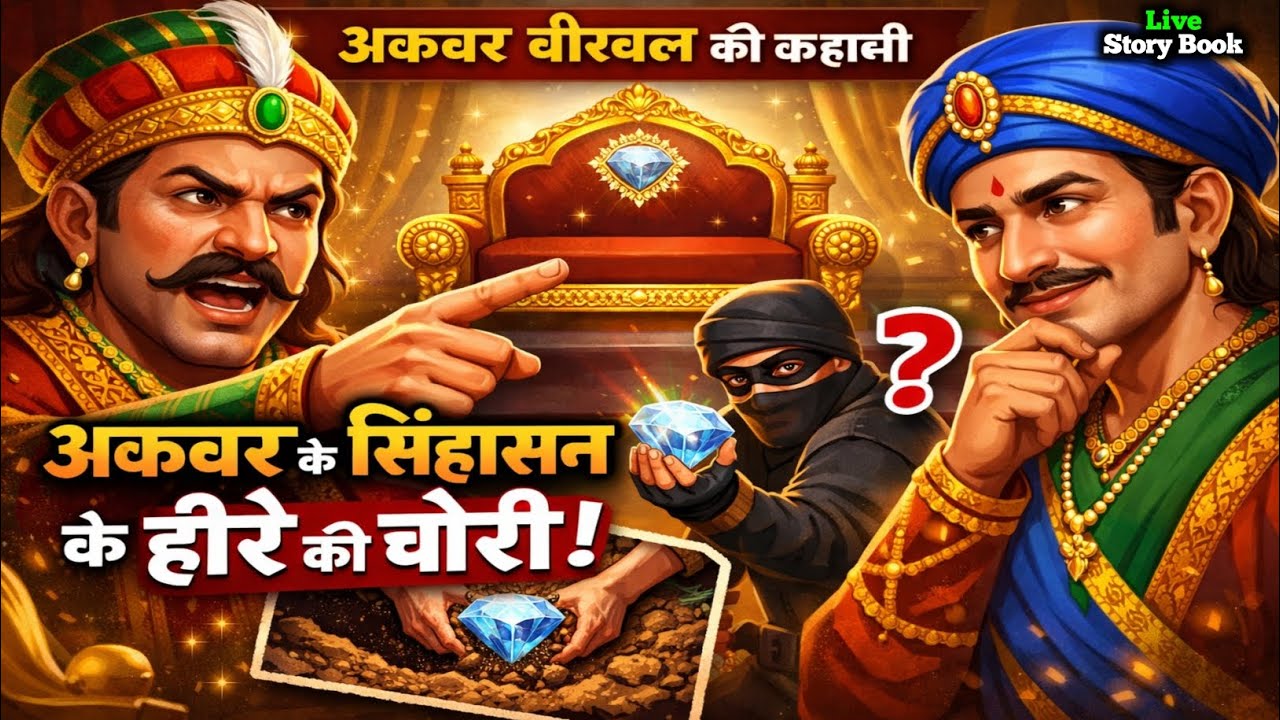 अकबर के सिंहासन के हीरे की चोरी, अकबर बीरबल कि कहानी Akbar Birbal ki kahani, Stories of Akbar Birbal