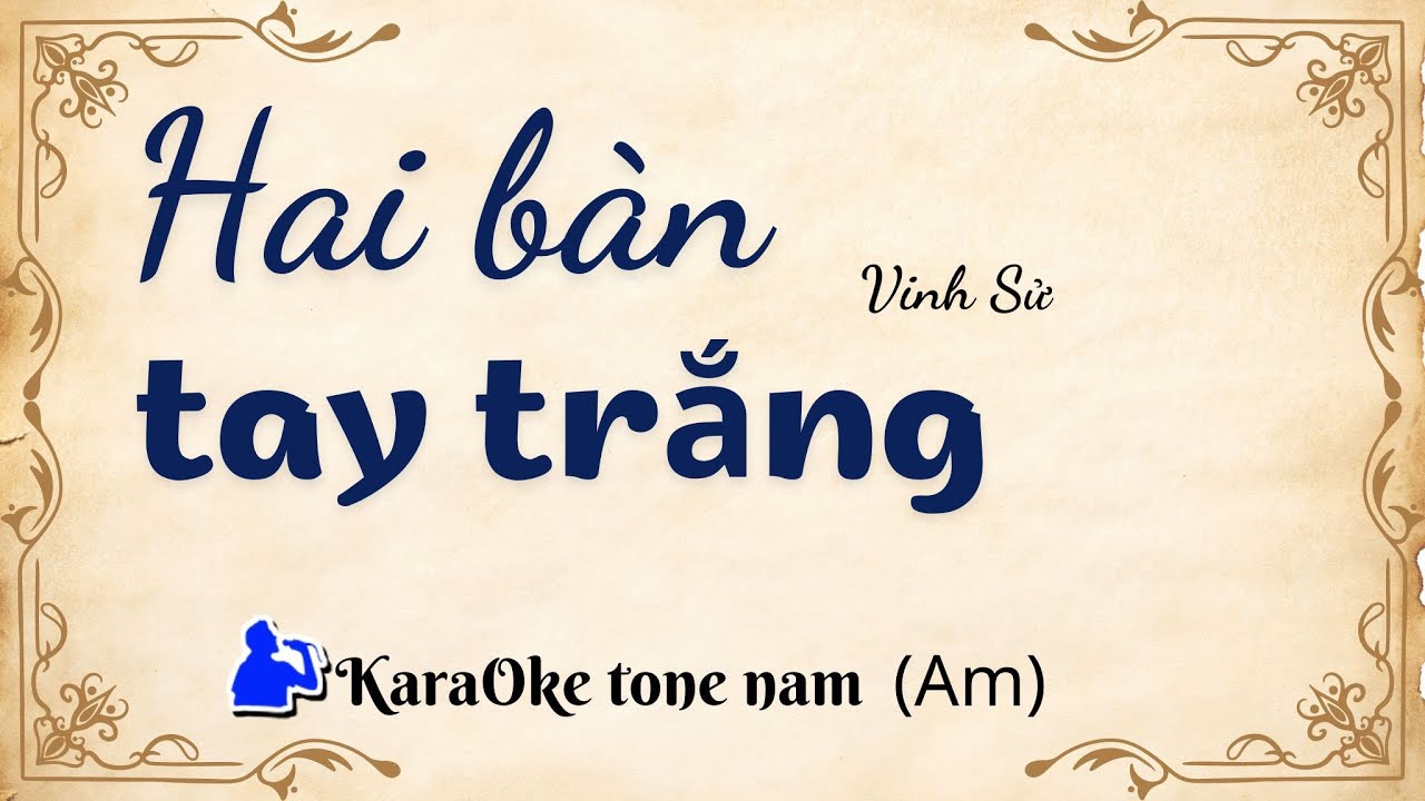 Hai bàn tay trắng | Tone nam (Am) Karaoke  | Cui bap music