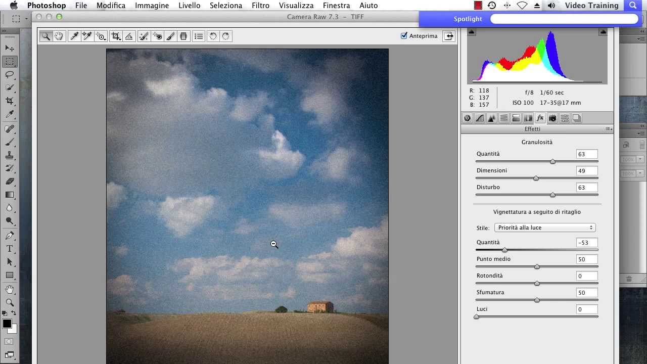 Grana pellicola e vignettatura - Video Tutorial Photoshop Italiano