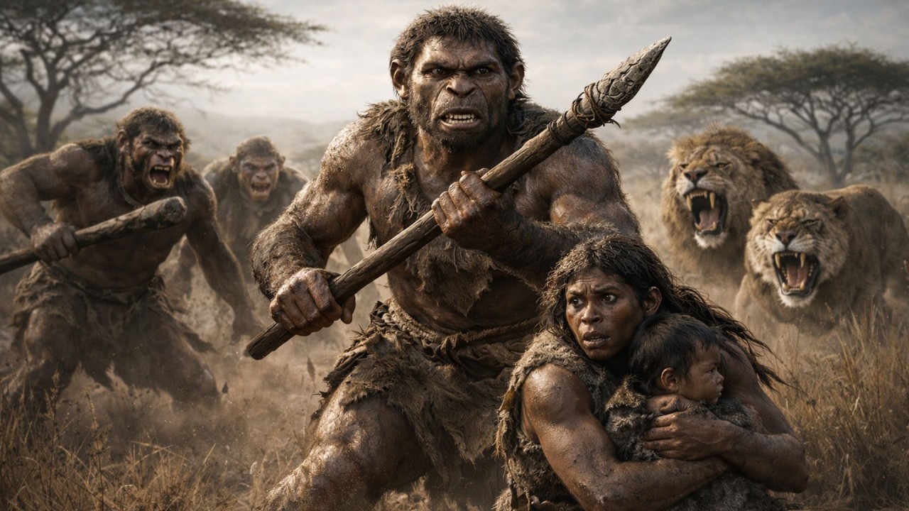 Life 3.6 Million Years Ago | Early Humans Defend Against Apex Predators