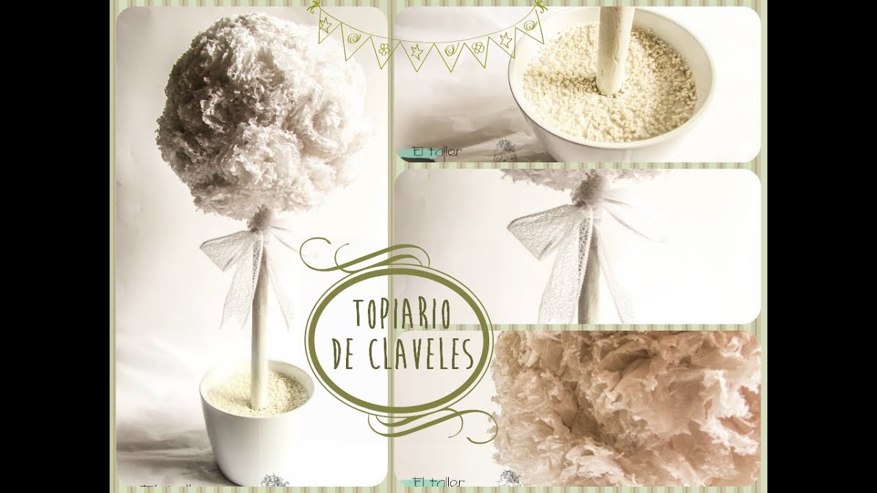 DIY: Topiario de claveles o &aacute;rbol decorativo para bodas y eventos