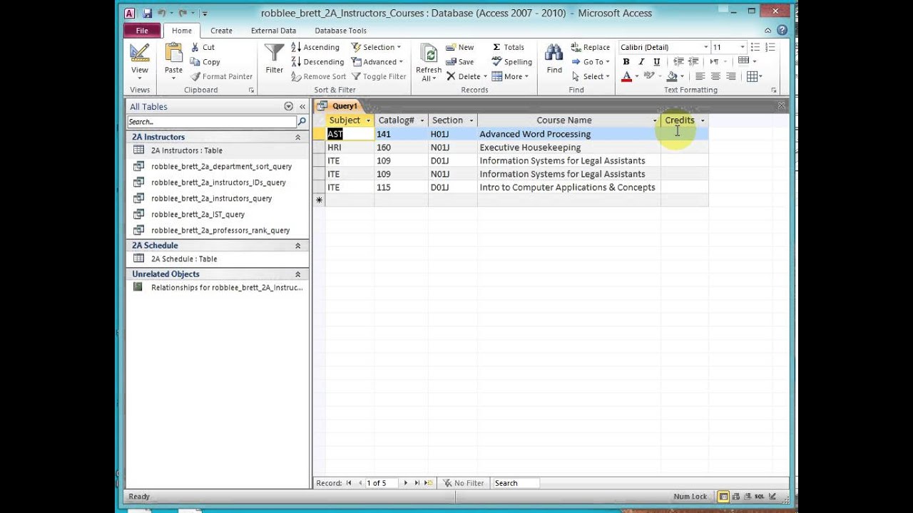 Using is null criteria to find empty fields - Activity 2.13