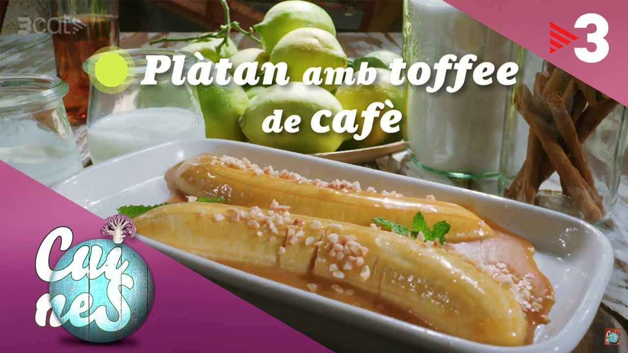 Vegetals amanits i plàtan amb toffee de café - Cuines
