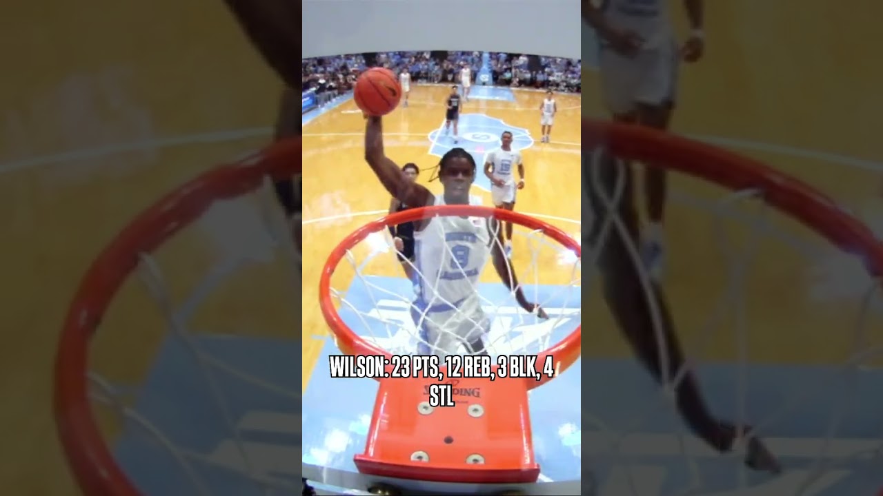 Just another night at the office for Caleb Wilson 😉 #UNC #CollegeBasketball #ACCBasketball #cbb