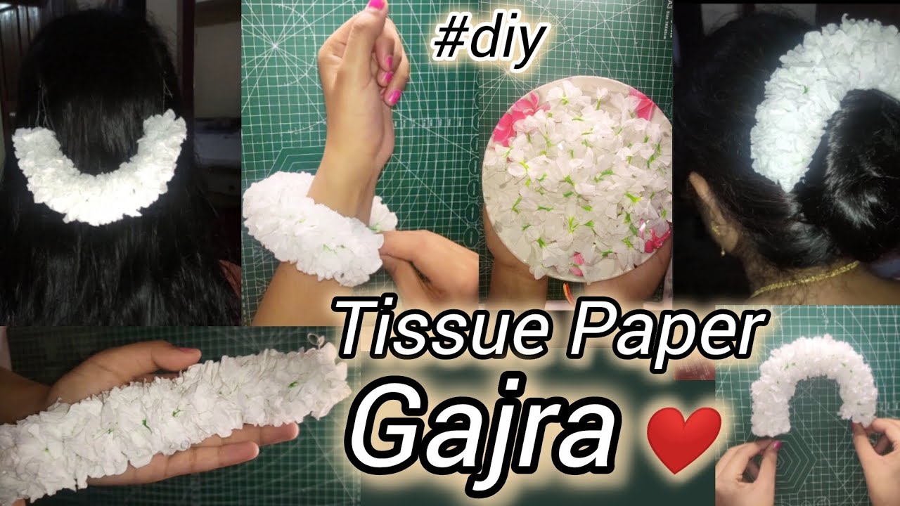 How To Make Tissue Paper Gajra | DIY Paper Flowers Gajra| 
