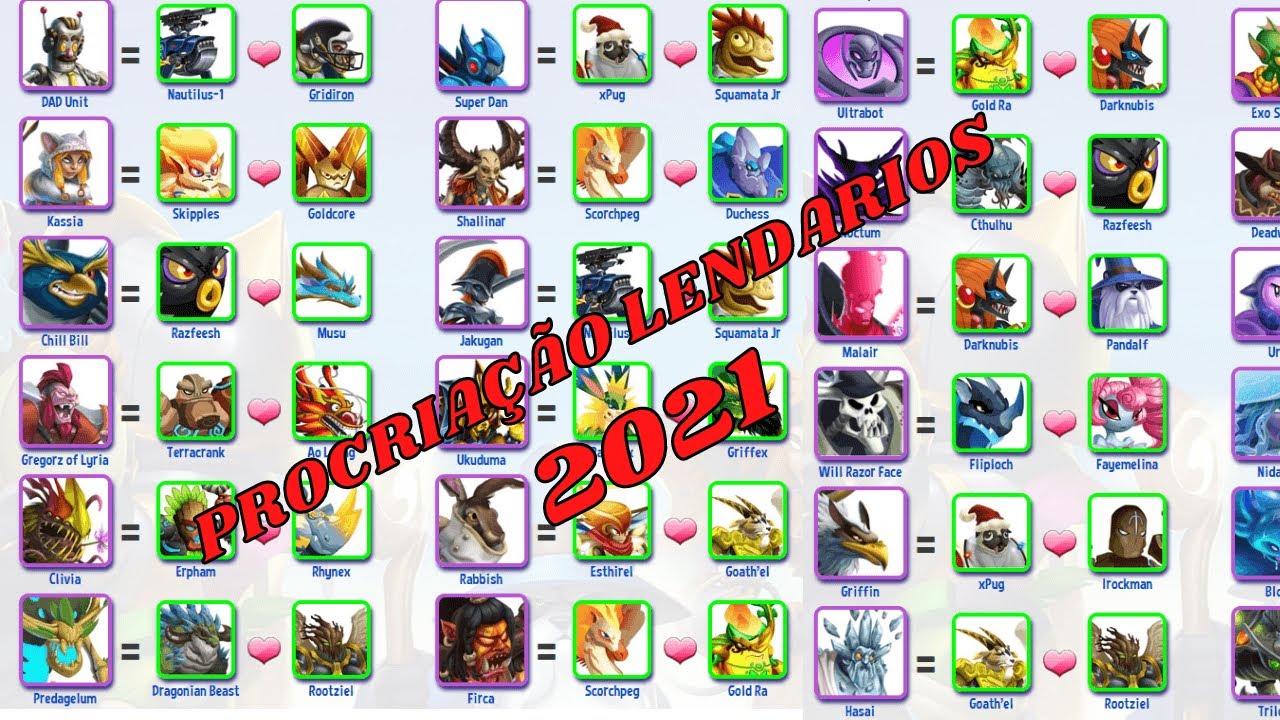 Monster Legends 2021 Como fazer Lendários - breeding legendary 2021