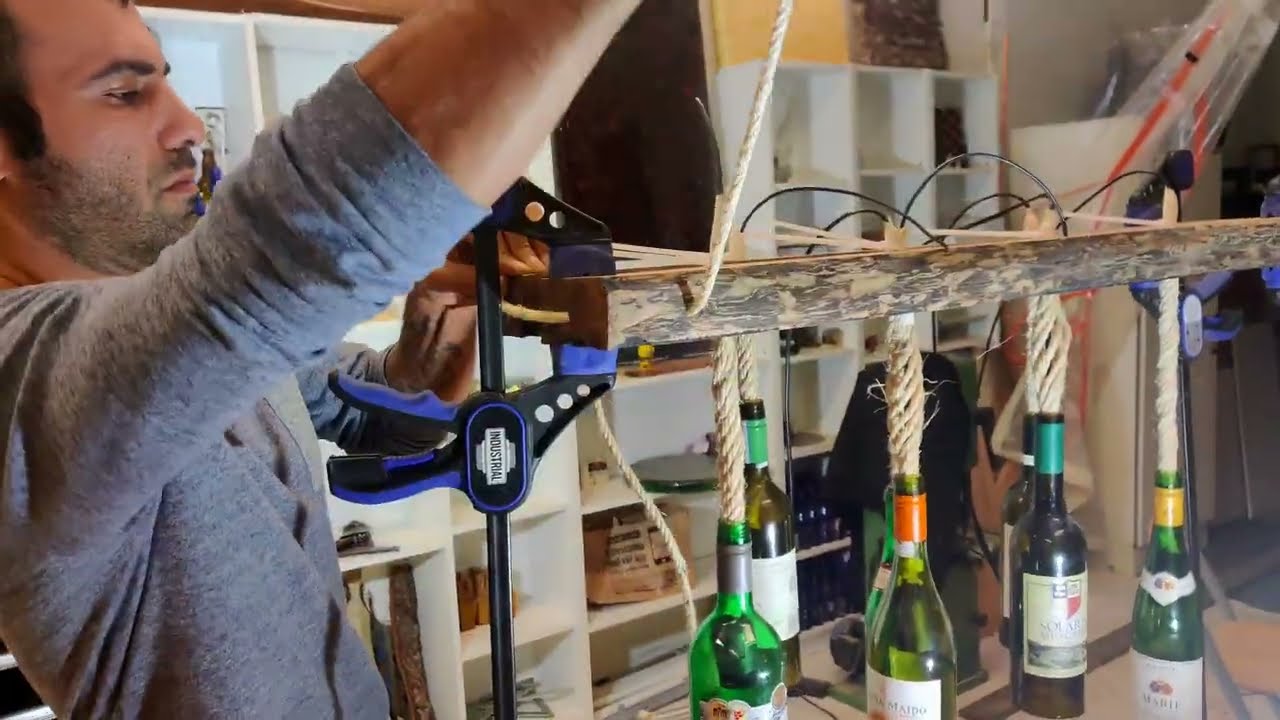 DIY WINE BOTTLE CHANDELIER|WHAT TO DO WITH LIQUOR GLASS?