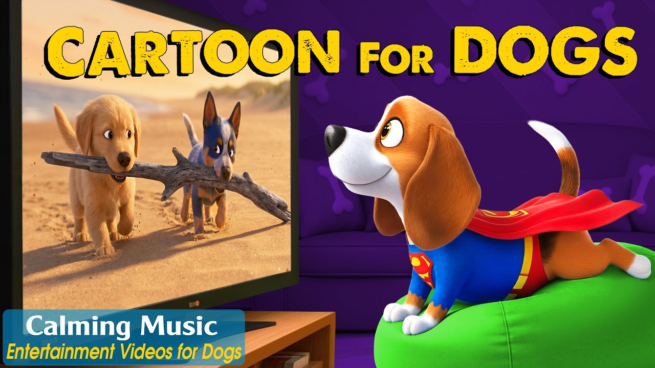 Dog Cartoon: Relaxing DOG TV to Keep Your Dog Entertained Home Alone - Calm Videos & Music for Dogs