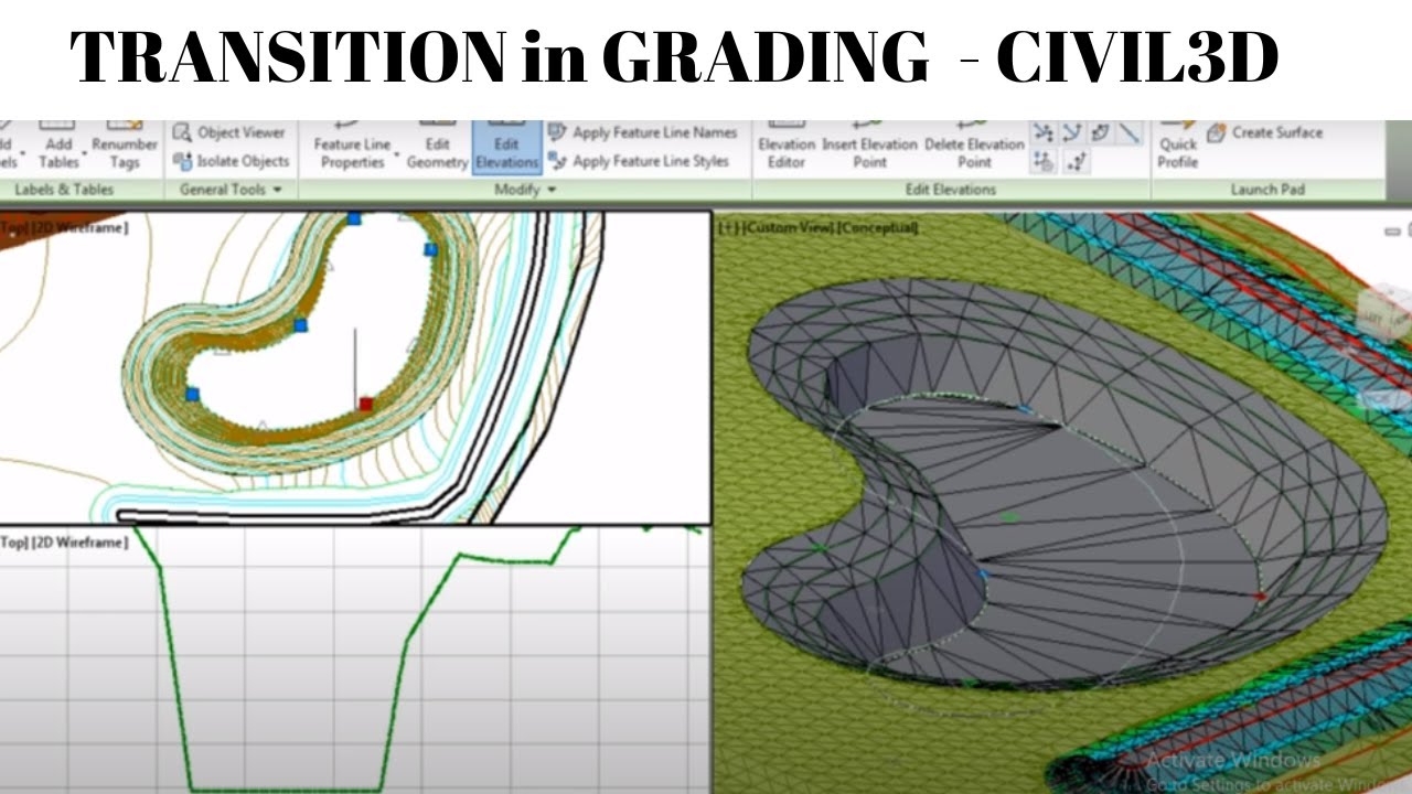 TRANSITION IN GRADING - CIVIL 3D