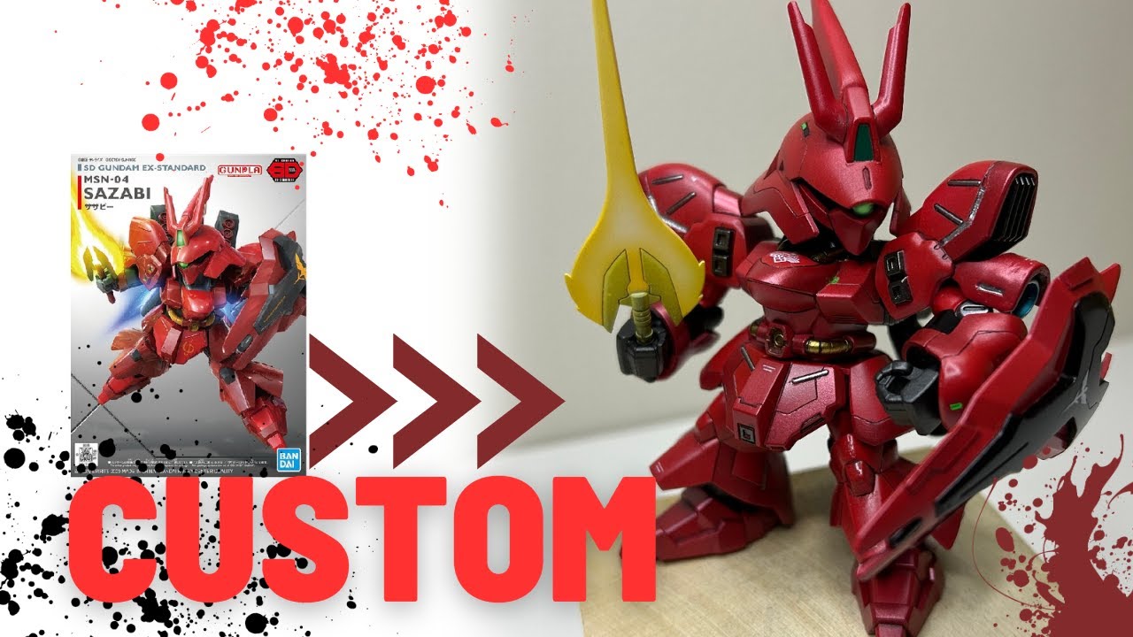 GUNPLA CUSTOM BUILD | SD Gundam EX-Standard (SDEX) No.17 | Sazabi