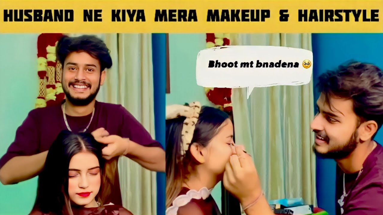 Mn Thapar (Husband ) ne kita mera Makeup 💄Te Hairstyle 👻 || ​⁠Pass Or Fail ? ||  Mr Mrs Thapar