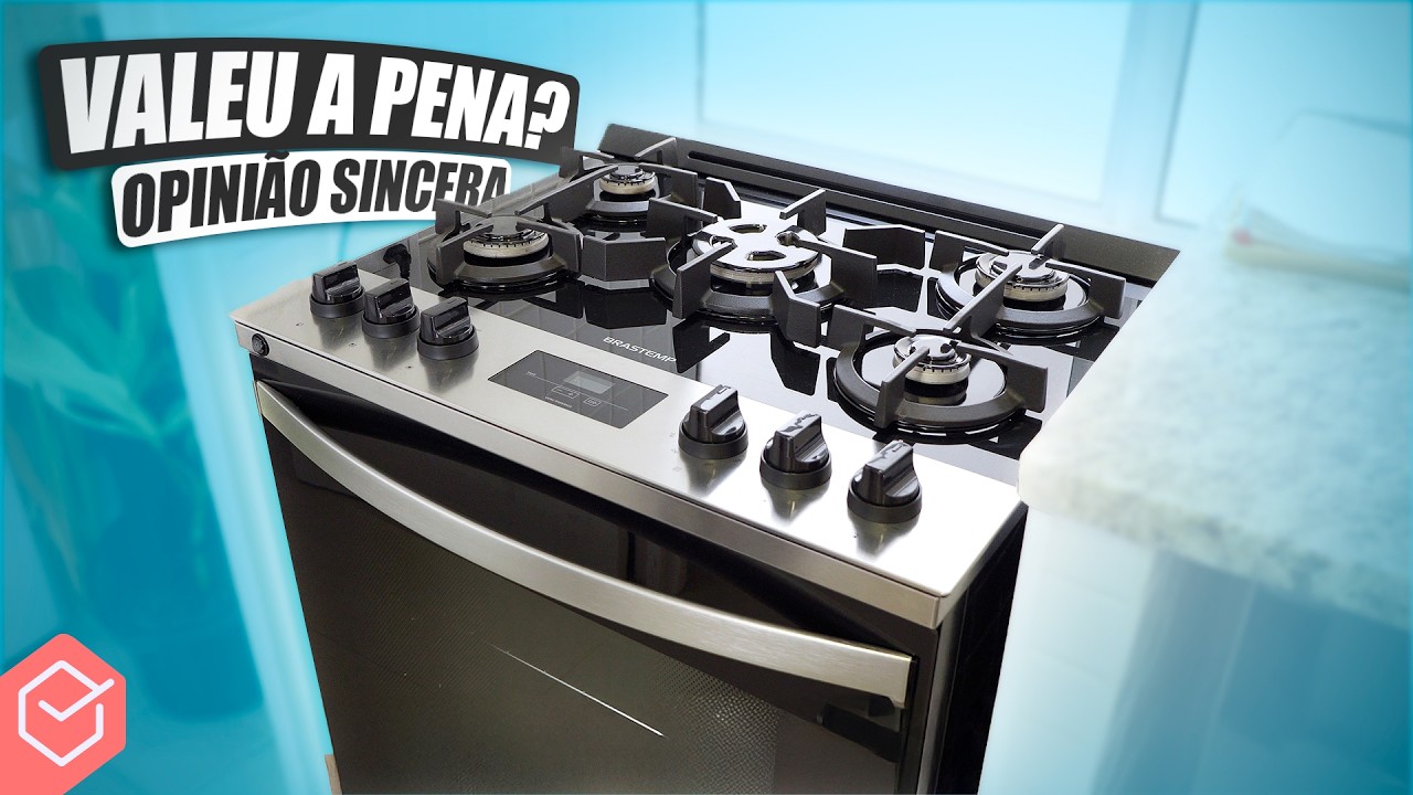 MEU NOVO FOGÃO com TAMPO DE VIDRO E INOX! // Brastemp BFS5XAR 🔥 OPINIÃO SINCERA 🔥