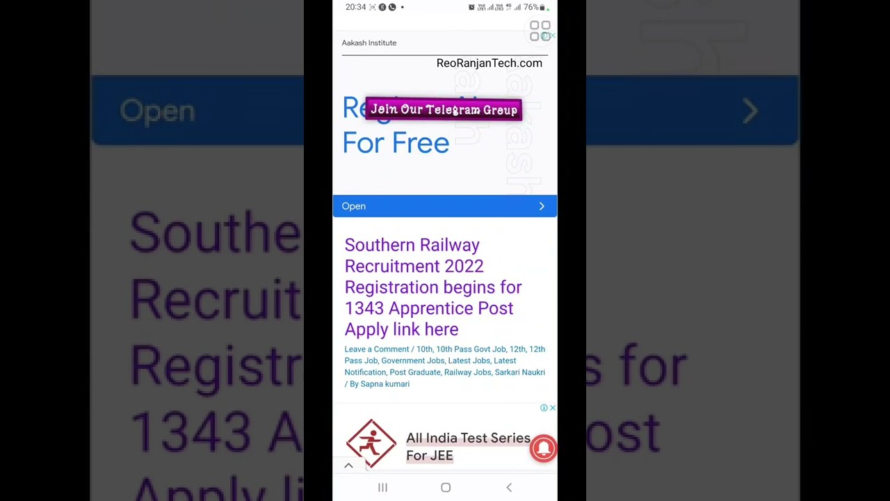 Southern Railway Recruitment 2022 Registration begins for 1343 Apprentice Post Apply link here