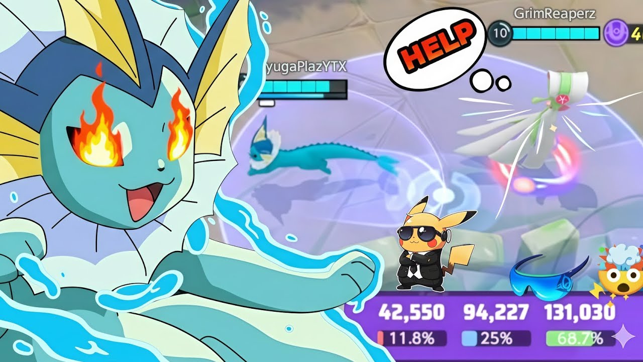 3 TIMES🤯 Nerf Veporeon 🥶 gameplay || Pokemon unite || Hindi gameplay 💫