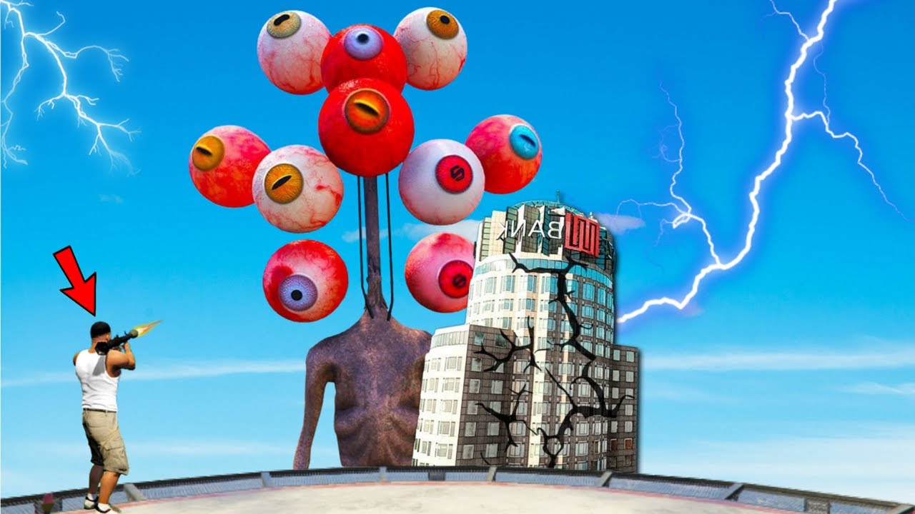 EYE SIREN HEAD Vs FRANKLIN Fight AND Destroys Los Santos In GTA 5 - Epic Battle