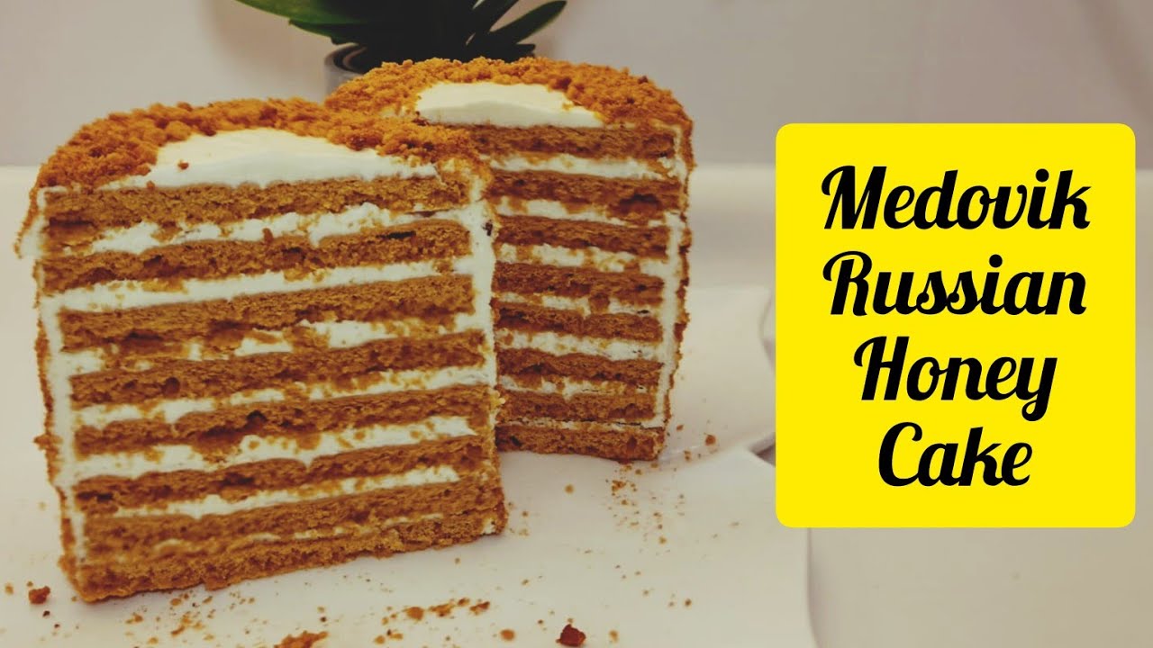 Russian Honey Cake Medovik recipe /  Medový koláč recept Medovník Medové rezy řezi dort ASMR