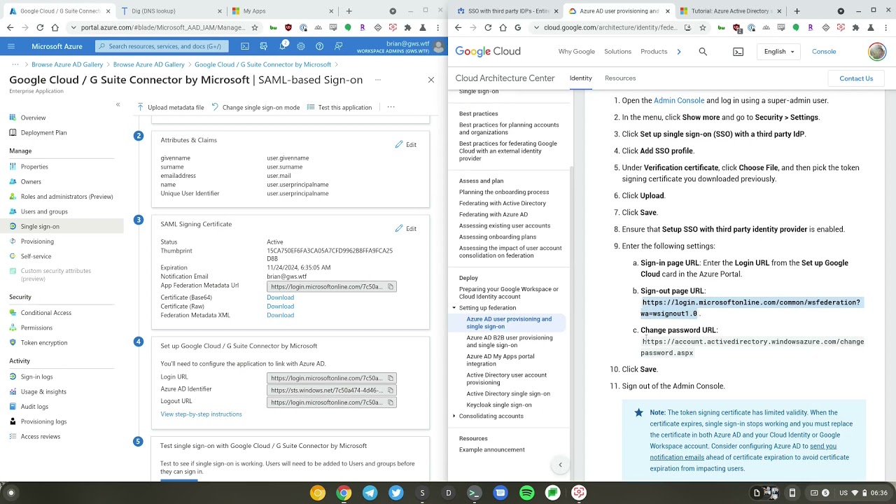 Using AzureAD as Identity Provider for Google Workspace