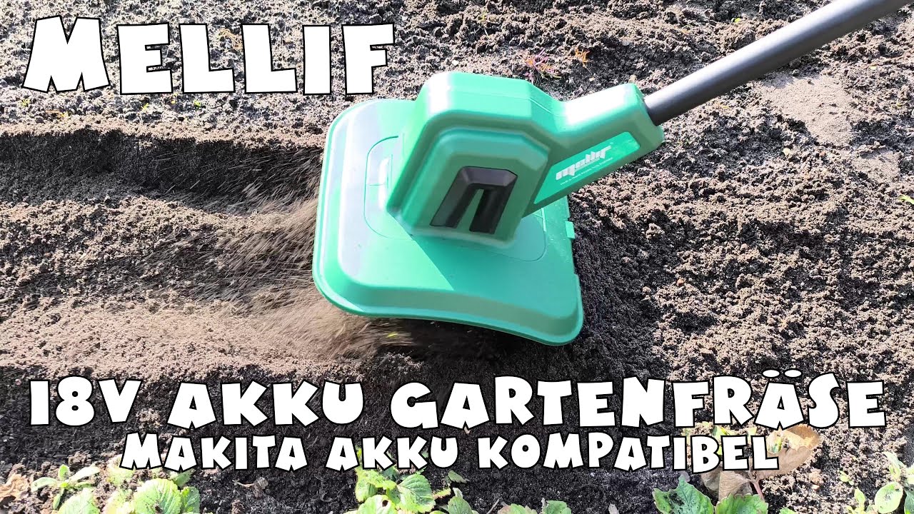 Mellif Akku Gartenhacke Gartenfr&auml;se - kompatibel mit Makita Akku 18V