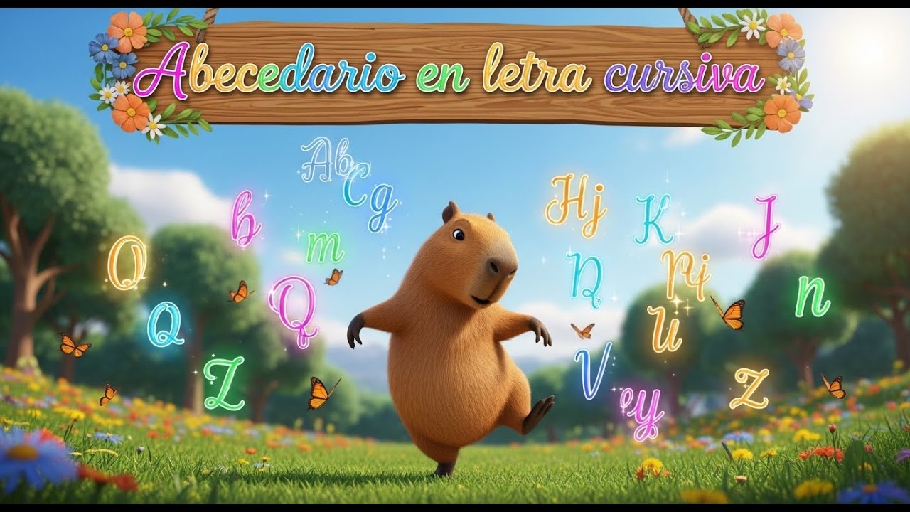 “Aprende el Abecedario en Letra Cursiva con los Capibaras de Boomkiddo 🐹✍️” #capibara #abcd #fyp