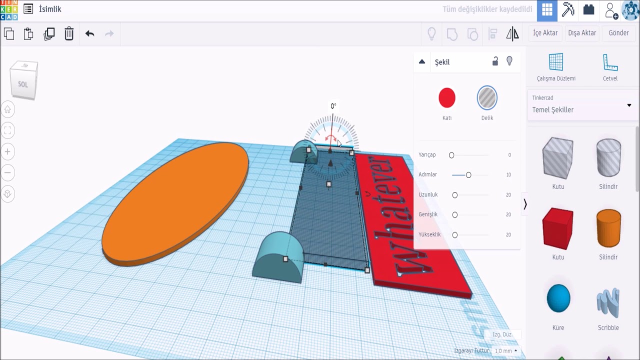 Tinkercad ile Masaüstü İsimlik Tasarımı