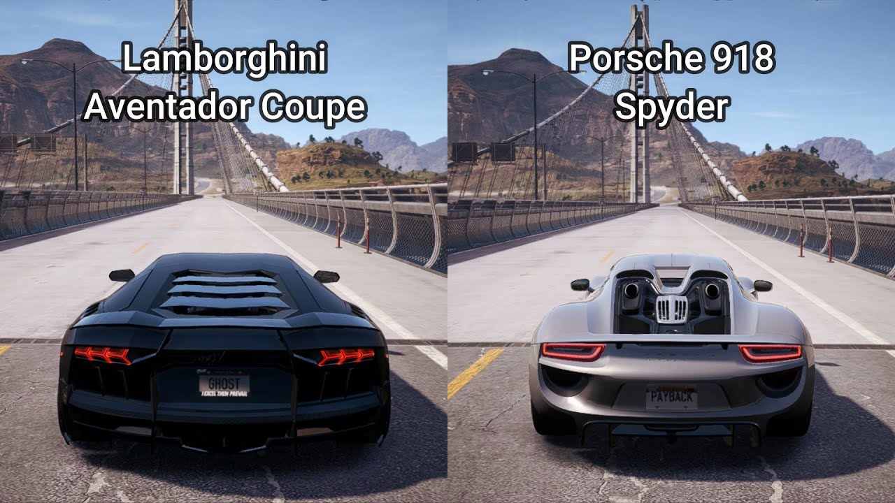 NFS Payback - Lamborghini Aventador vs Porsche 918 Spyder - Drag Race