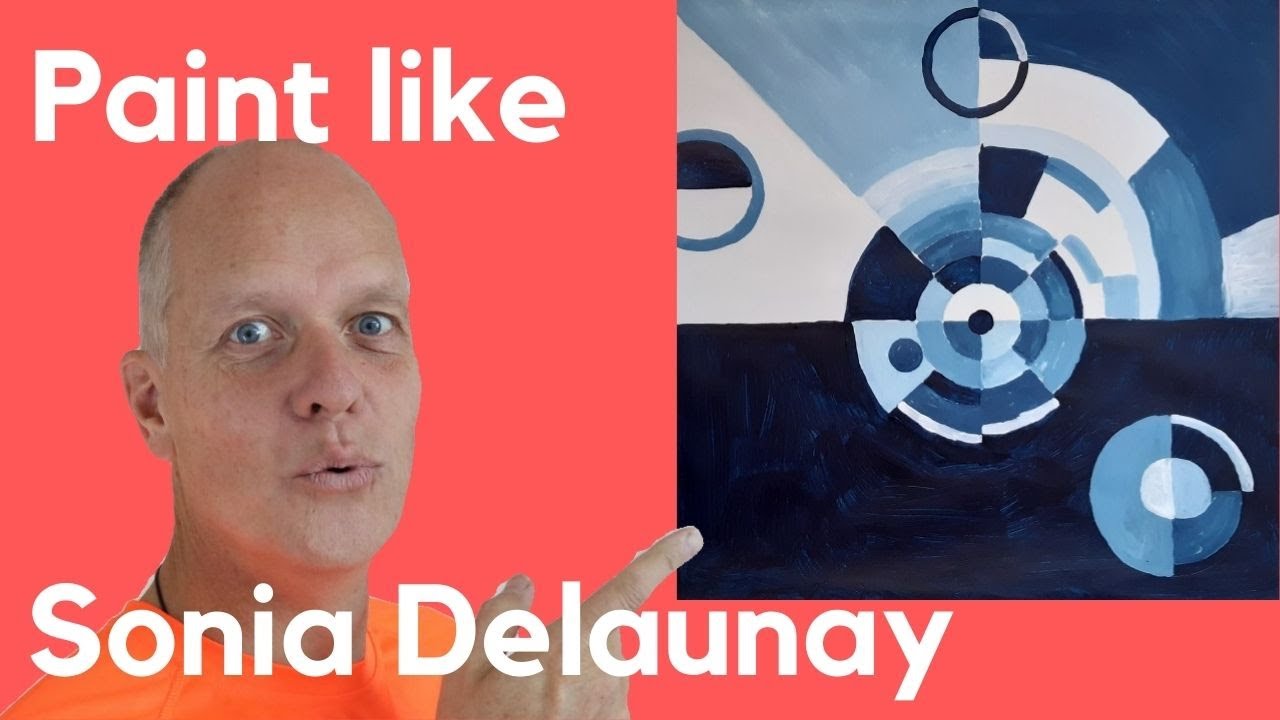 Paint like Robert and Sonia Delaunay – Concentric circles - Modern art painting tutorial