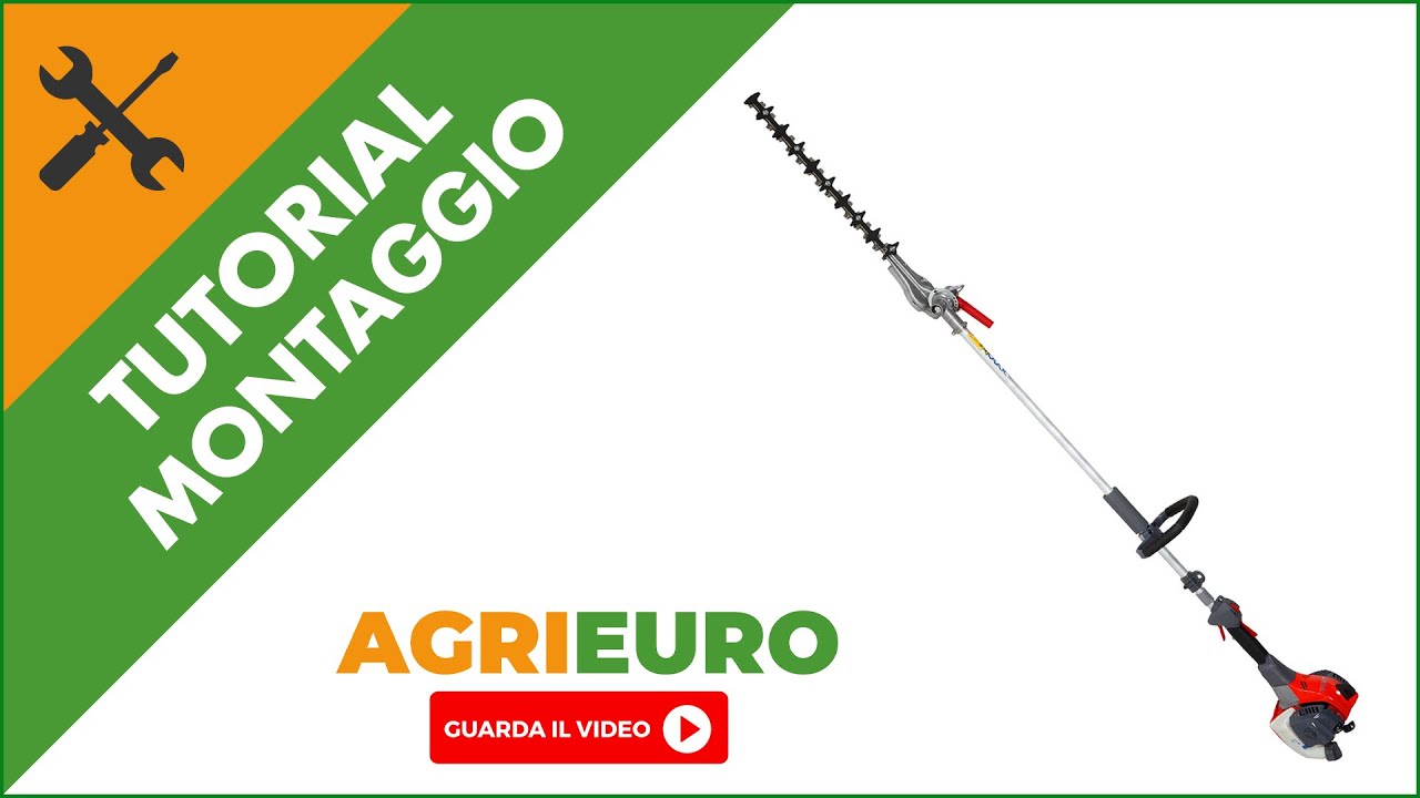 Tagliasiepi a scoppio Efco DS 2410 HL: montaggio completo del tosasiepi su asta di prolunga.