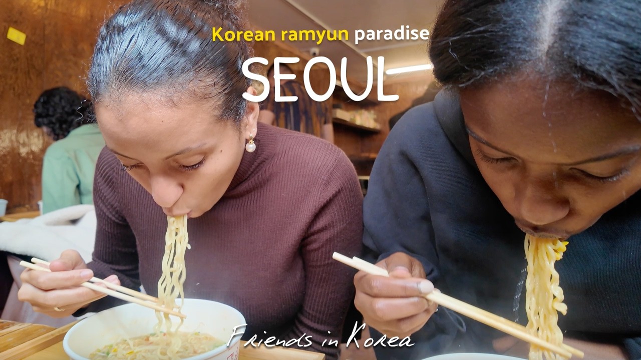 В лучшем магазине рамёна в Сеуле 🍜 | Приготовьте корейский рамэн сами! 🇰🇷 Видеоблог «Black in Korea»