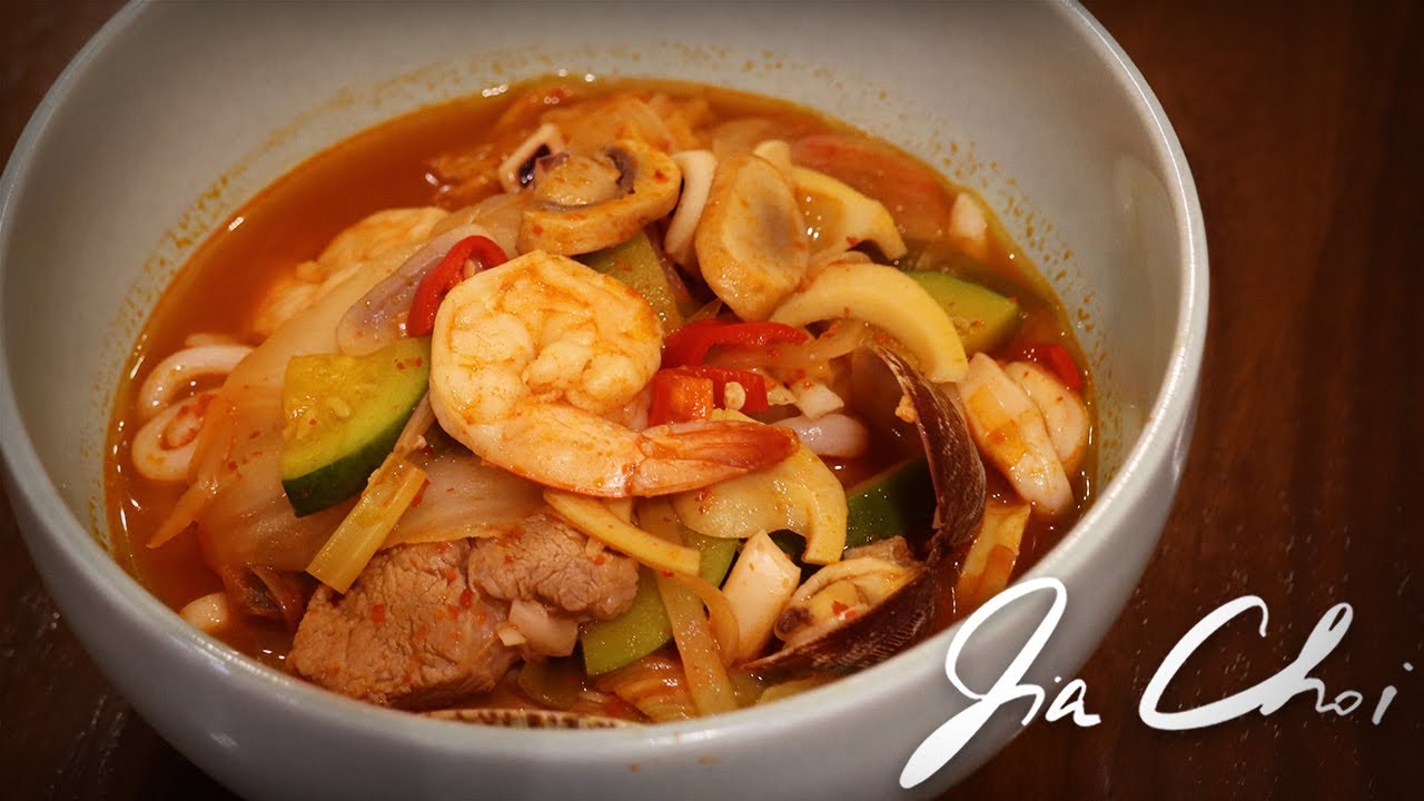 Jjampong l Острый суп с лапшой и морепродуктами, 2 порции