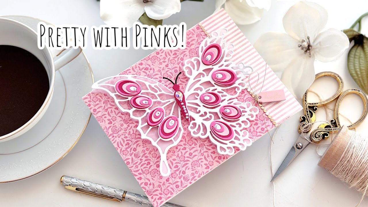A SOFT & AIRY Handmade Card | Cardmaking with Spellbinders Peacock Butterfly Die