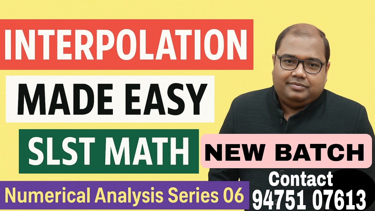 WBSSC SLST Math | Interpolation Made Easy | Numerical Analysis Series 06 |  Timir Sir