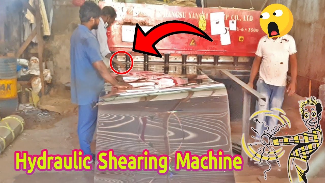 Hydraulic Shearing Machine 8 Feet Length Stainless Steel Sheet Cutting Job Work Process Heavy Die