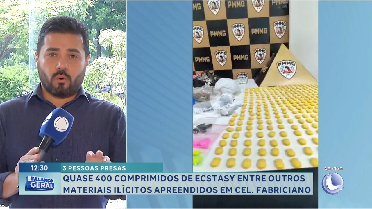 Tráfico: Três presos e quase 400 ecstasy apreendidos em Cel. Fabriciano.