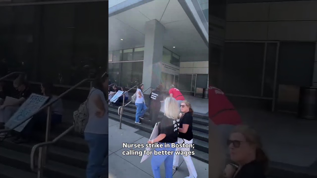 Nurses protest outside Brigham and Women's Hospital in Boston