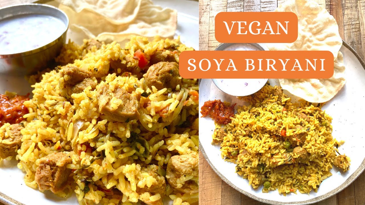 Vegan Soya Biryani Recipe | South Indian Style Biryani with Soya Chunks