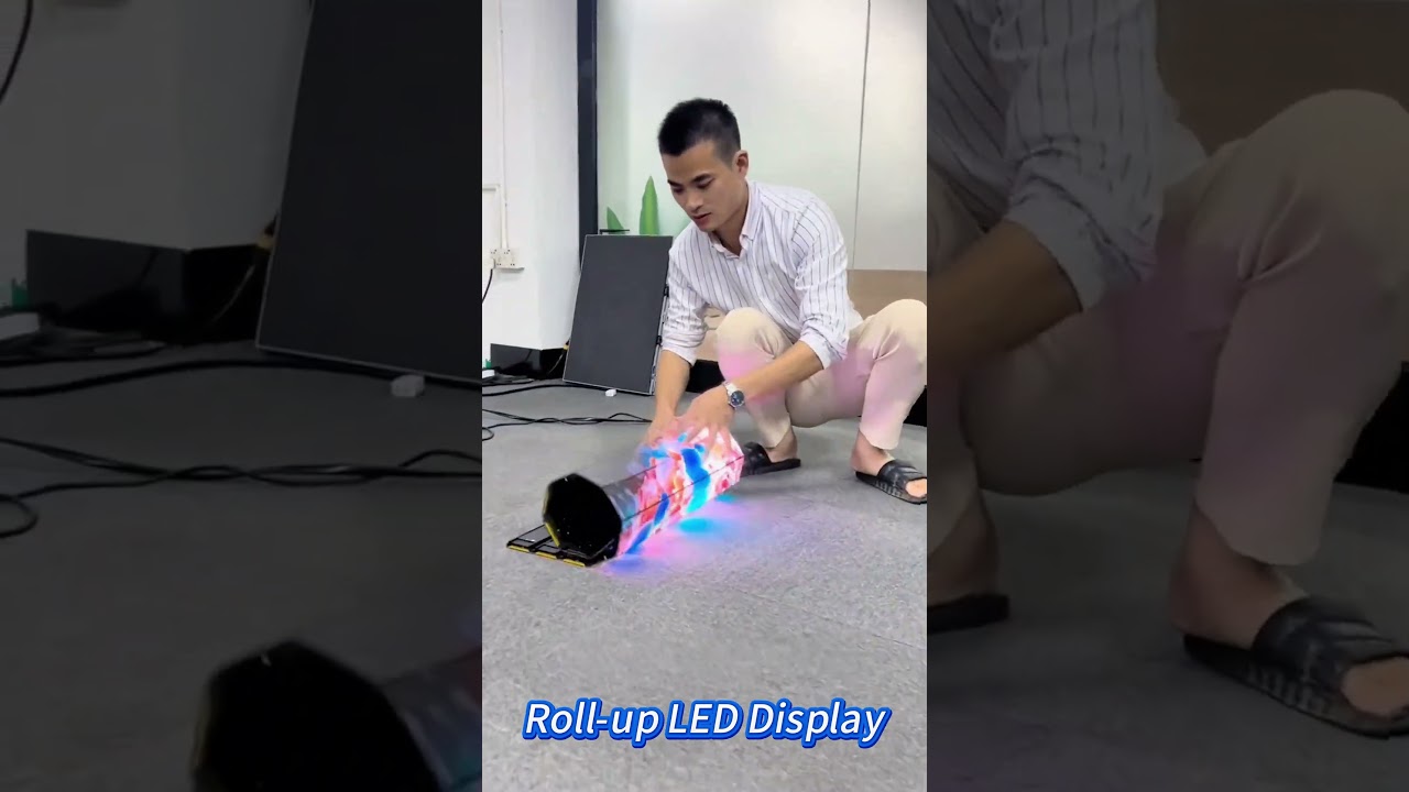 Next-Level Tech: Rollable, Walkable LED Screen!  #ledinnovation  #digitalsignage #nextgendisplay