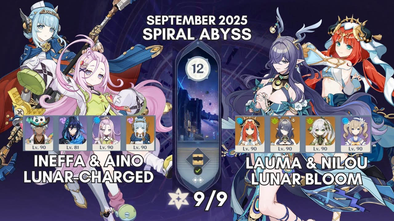 NEW REGION NEW ABYSS!! w/ LAUMA & AINO | Spiral Abyss September 2025 F12 9* Clear | Genshin Impact