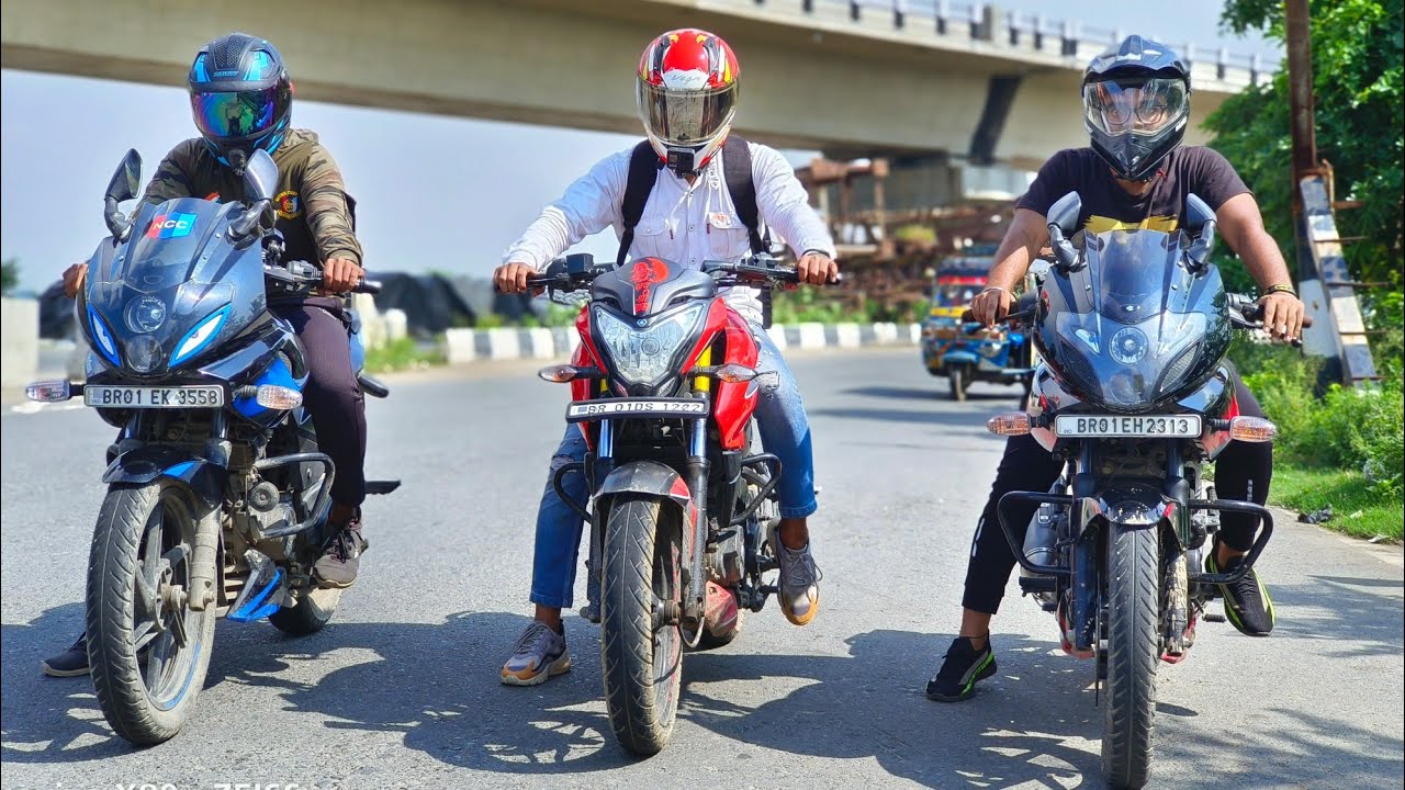 TRIPLE BATTLE RACE OF BAJAJ || PULSAR 220F vs NS200 vs PULSAR 220F || Who do you expect?