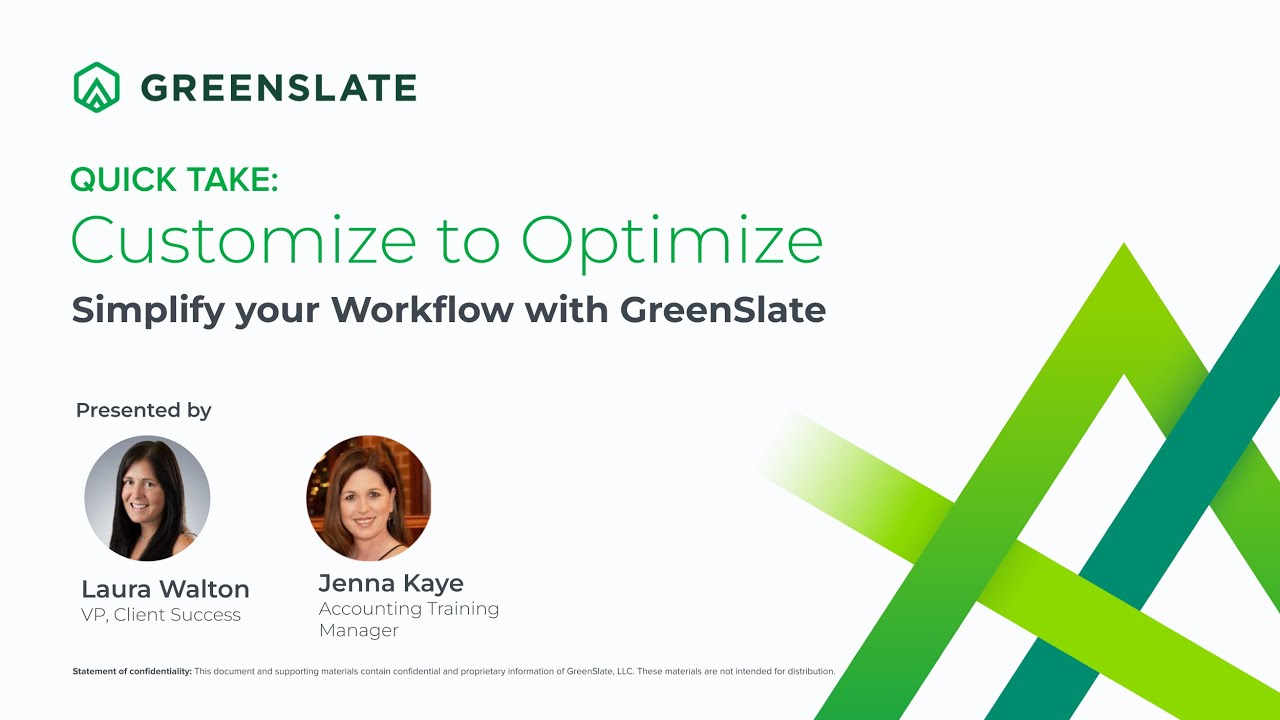 GreenSlate Webinar: Customize to Optimize